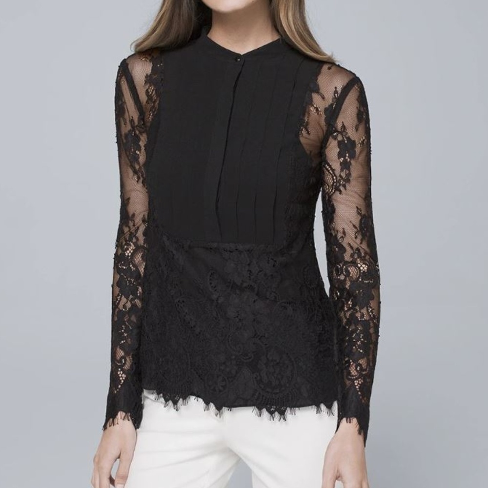 White House Black Market Lace Blouse